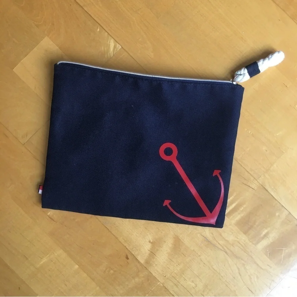 Tommy Hilfiger Anchor Travel, Make-Up Pouch, Navy Blue, Red